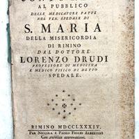 Drudi Lorenzo, medico opuscolo Rimini 1784
