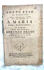 Drudi Lorenzo, medico opuscolo Rimini 1784