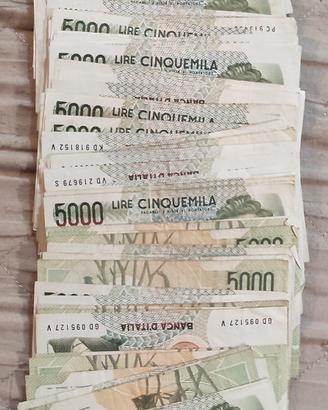 lotto 93 pezzi di 5.000lire