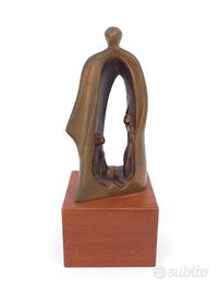 Scultura Bronzo Astratta Famiglia Vintage 1970s