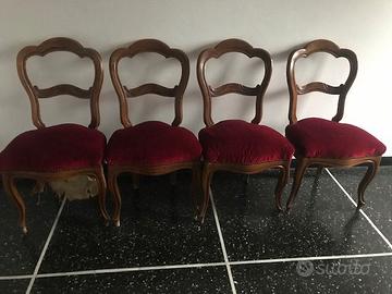 Sedie '800 gruppo di 4 sedie