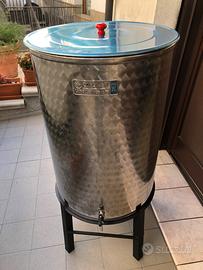contenitore acciaio inox 150 litri con supporto