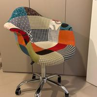 Sedia ufficio patchwork girevole con ruote