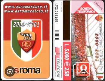 scheda telefonica Roma campione anno 2000/01