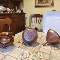 Set tre pezzi vintage in rame - decorazione cucina