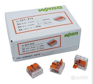 Morsetto elettrico wago 3 vie 100pz
