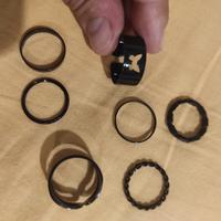 Anello bracciale polsino donna nero vintage cuoio