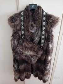 Gilet Pelliccia Marmotta smanicata con pochette 