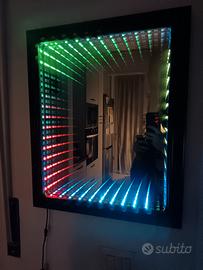 Specchio infinity mirror, arte design