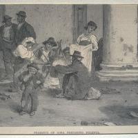 Stampa Antica - Old Print 1877 PEASANTS OF SORA PR
