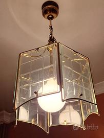 lampadario cristallo e ottone