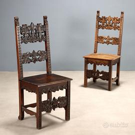 Coppia di Sedie in Stile Barocco - Fine XIX Secolo