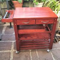 carrello in legno da giardino