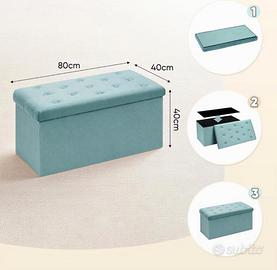pouf in velluto contenitore 