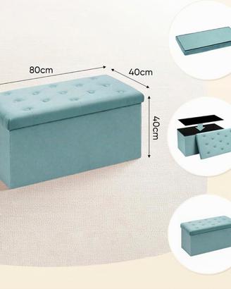 pouf in velluto contenitore 