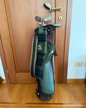 Sacca da golf vintage con 6 mazze – rara