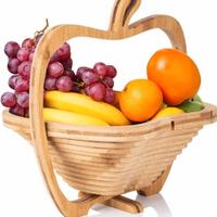 🪵 Portafrutta pieghevole in legno naturale