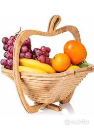 🪵 Portafrutta pieghevole in legno naturale