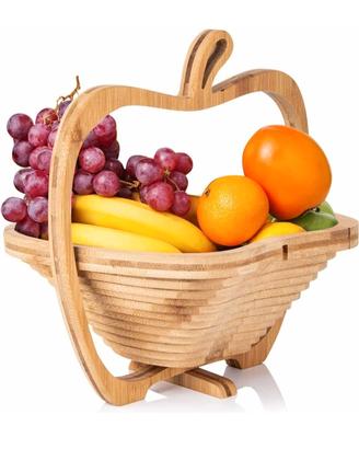 🪵 Portafrutta pieghevole in legno naturale