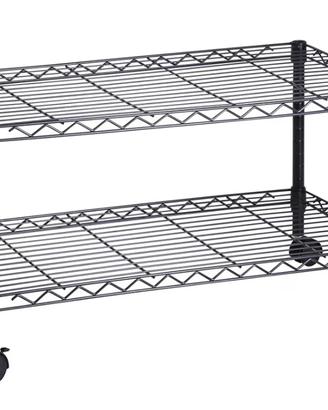 Carrello Porta TV / Scaffale in Acciaio Nero ruote