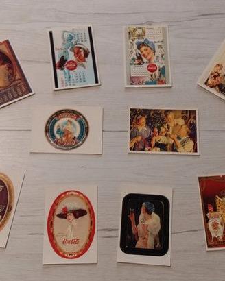 10 Stickers adesivi 3 cartoline Coca-Cola vintage