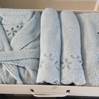 ACCAPPATOIO+ set bagno 6 Pezzi Made Italy 100% cot