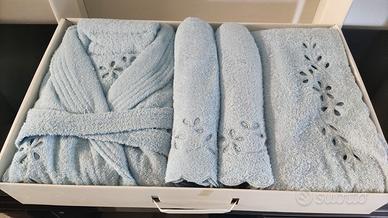 ACCAPPATOIO+ set bagno 6 Pezzi Made Italy 100% cot