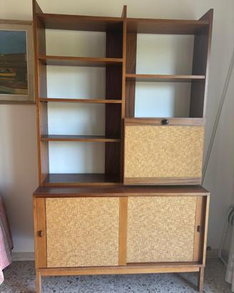 Libreria in legno vintage anni 50 60 mobile bar