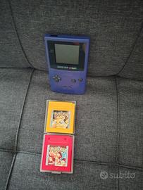 GAMEBOY COLOR VIOLA + POKEMON ROSSO E GIALLO
