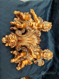 coppia angeli cantori legno