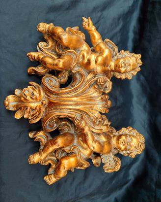 coppia angeli cantori legno