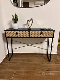 consolle moderna con due cassetti 