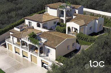 Elegante villetta libera su tre lati in contesto r