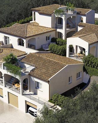 Elegante villetta libera su tre lati in contesto r