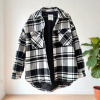 Giacca/Shacket Oversize trapuntato a quadri cotone