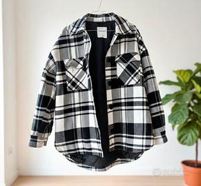 Giacca/Shacket Oversize trapuntato a quadri cotone