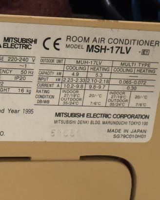 C e r c o condizionatore Mitsubishi Msh 17lv