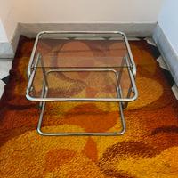 Set di tavolini vintage in vetro