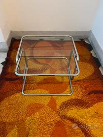 Set di tavolini vintage in vetro