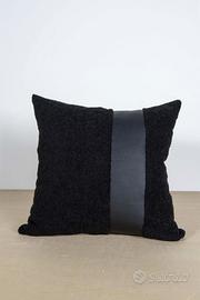 Fodera cuscino 50x50 cm Tessuto Taddy Nero con fas