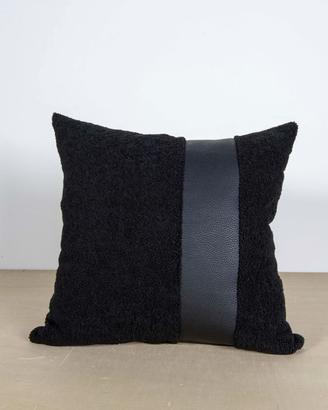 Fodera cuscino 50x50 cm Tessuto Taddy Nero con fas