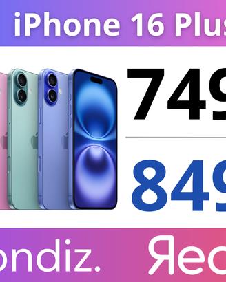 iPhone 16 Plus -Ritiro usato Granzia 2 Anni
