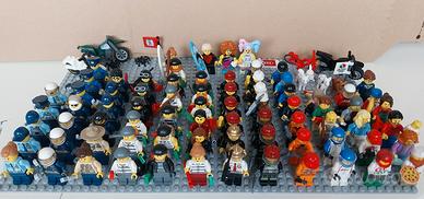 Lego - minifigure City, polizia, ladri, pompieri, 