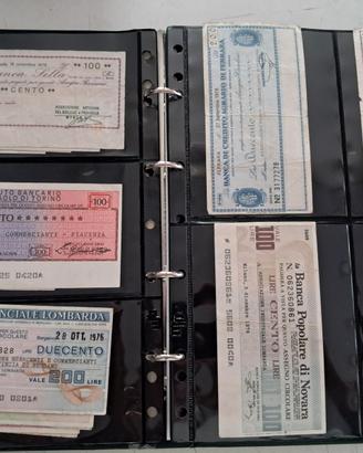 LOTTO DI 100  MINIASSEGNI  CON ALBUM.