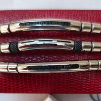 UomOro - 3 Bracciali uomo - Acciaio e Caucciú