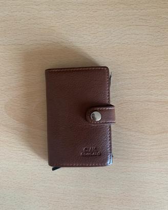 Portacarte Slim in pelle marrone