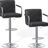  Set di 2 stools da bar,  sedia da bar regolabile 