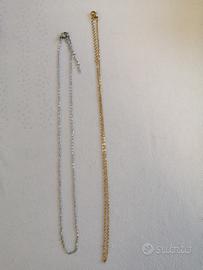 Set 8 Collane maglia fine colore oro e argento