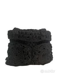 borsa stile siciliano in cotone nero