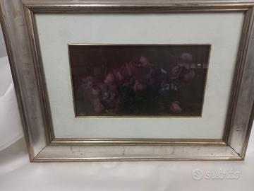 vecchio quadro ad olio su tavolozza